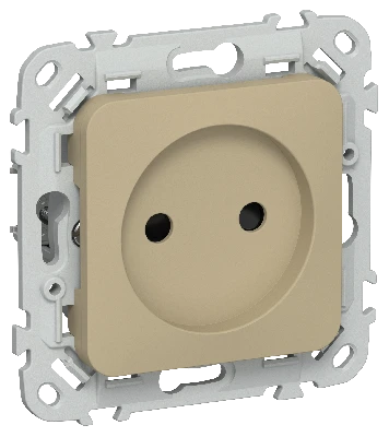 FLITE Розетка без заземления с защитными шторками безвинтовое крепление 10А РСш01-1-ФлХ хаки IEK