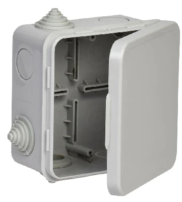 Коробка  распределительная КМ 100х100х50мм о/к IP54 4 вв. (7035) GENERICA