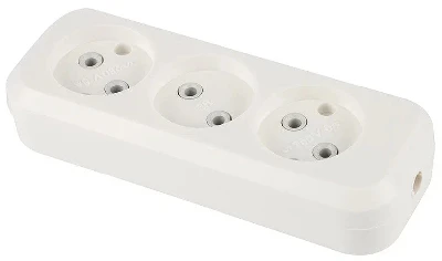 Розетка эл. переносная 3-х местная, TOKER, 3R, без заземления