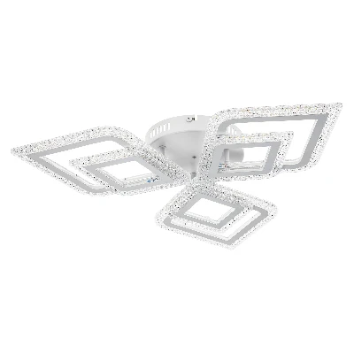 Люстра потолочная светодиодная диммируемая, LOSANGA, с ДУ, 3 режима, 622х572х85мм, 108Вт, 2700+6400К/4200К/6400+2700К, 33м кв, белый, 52929 7, Ritter