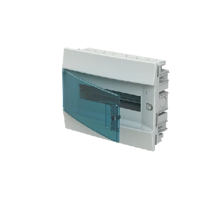 Щит распределительный встраиваемый 12 модулей ЩРв-п-12       пластиковый Mistral41 зеленая прозрачная дверь с  клеммами IP41