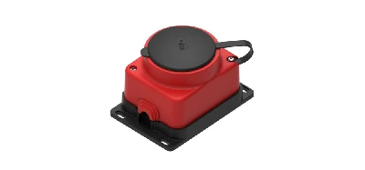 MultiSet Розетка 2К+З открытой установки каучуковая 16А/250В IP44 Красная