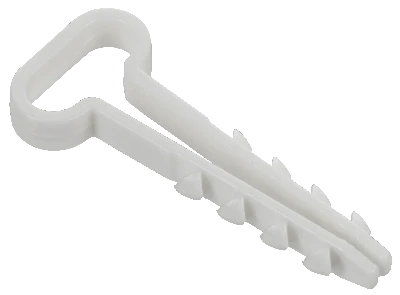 Дюбель-хомут 14х6мм для плоского кабеля нейлон белый (100шт/упак) GENERICA