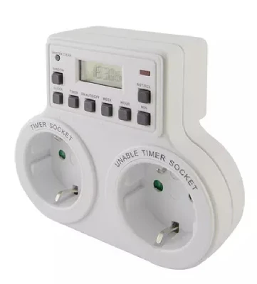 Таймер розеточный ТРЭ-03 1мин/7дн 10on/off 2х8А 2р недельный 2 розетки TDM