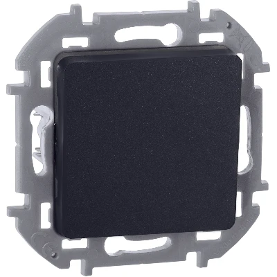 Выключатель 1-клавишный самовозвартный с нормально-открытым контактом 6А безвинтовое крепление антрацит INSPIRIA