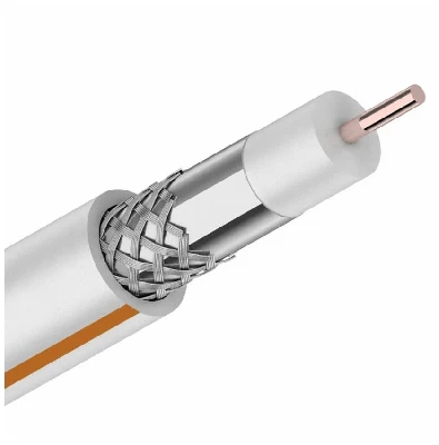 Кабель коаксиальный SAT 50 M, Cu/Al/Cu, 75%, 75 Ом, бухта 100 м, белый, REXANT