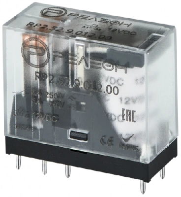 Миниатюрное промежуточное реле, 2 перекидных контакта 5А, 24В DC