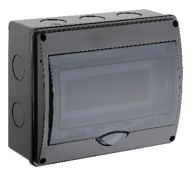 Щиток распределительный навесной на 10 модулей с дверцей черный IP66 (ЩРн-П-10)