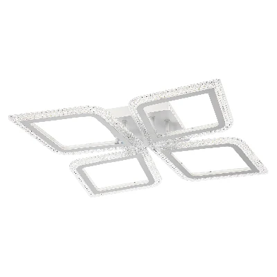 Люстра потолочная светодиодная диммируемая, LOSANGA, с ДУ, 3 режима, 510х510х75мм, 82Вт, 2700К/4200К/6400К, 25м, белый, 52928 0, Ritter