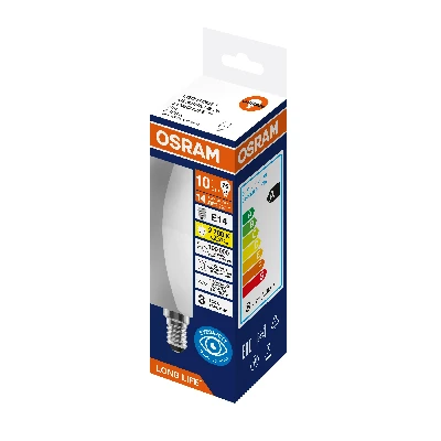 Лампа светодиодная 10Вт 806Лм 2700К Е14 свеча 170-250В OSRAM LONG LIFE