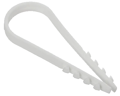 Дюбель-хомут 19х25мм для круглого кабеля нейлон белый (100шт/упак) GENERICA