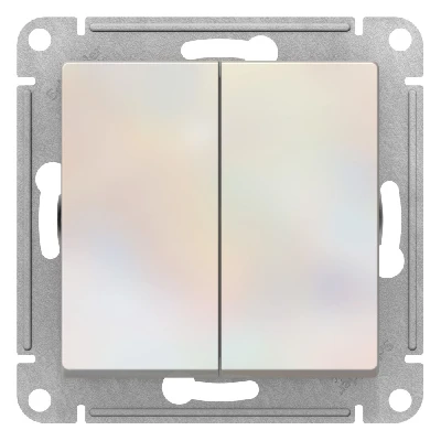 ATLASDESIGN 2-клавишный переключатель, перекрестный, 2 x сх. 7, 10АХ, механизм, ЖЕМЧУГ