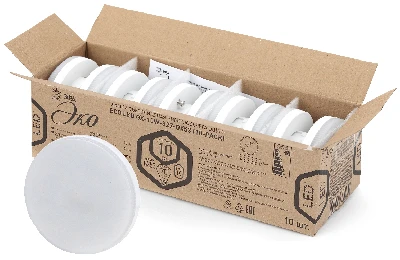 Лампа светодиодная LED 10 Вт 800Лм 2700К таблетка (GX53) теплый GX53 220-240В ECO LED GX-10W-827-GX53 (10-PACK) Red Line