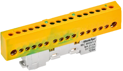 TEKFOR Шина PE земля изолированная на универсальном держателе 8х12-16-ЖЗ IEK