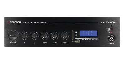 Микшер-усилитель комбинированный компактный, мощность 60 Вт, цифровой FM тюнер, MP3 плеер, USB, SD, Bluetooth, питание 220 В, рэковое крепление