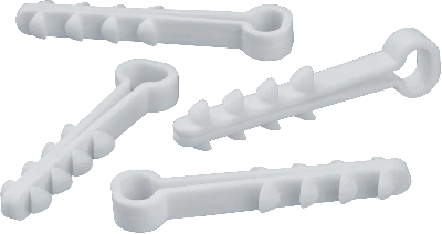 Дюбель-хомут для плоского кабеля 5х10мм белый (100 шт в упак)