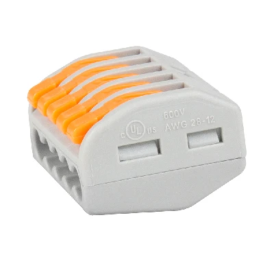 Клемма строительно-монтажная OptiKit СМК 222-415 с рычагом 5 отверстий 0,2-2,5(4,0)мм2