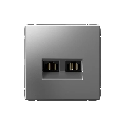 ARTGALLERY РОЗЕТКА двойная компьютерная RJ45+RJ45, кат. 5е, механизм, СТАЛЬ