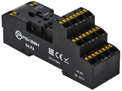 Розетка с push in клеммами для реле RP4.34 и модуля PM8, 10А