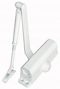 Доводчик двери c тягой EN 3-6, 40 - 120 кг, 1400 мм, двухскоростной, тормоз открывания, WT - белый