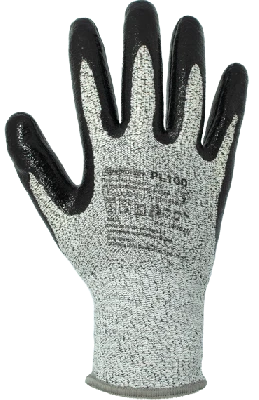 Перчатки трикотажные антипорезные из материала HPPE с частичным покрытием из нитрила ArmProtect PL100 р.9