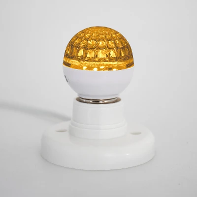 Лампа Шар e27 9 LED 50 мм желтая
