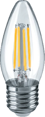 Лампа светодиодная LED 4вт Е27 теплый свеча FILAMENT