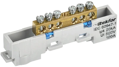 TEKFOR Шина N ноль неизолированная на универсальном держателе 6х9-6-С IEK