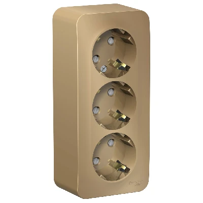 Розетка BLANCA наружная 3-я с заземлением со шторками с изоляционной пластиной 16А 250В титан