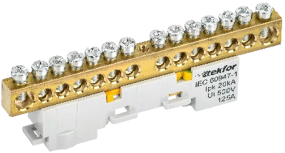 TEKFOR Шина PE земля неизолированная на универсальном держателе 8х12-14-Ж IEK