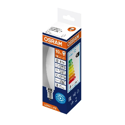 Лампа светодиодная 10Вт 806Лм 4000К Е14 свеча 170-250В OSRAM LONG LIFE