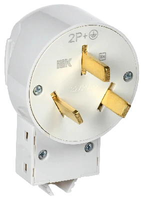 Вилка разборная для плиты с з/к 32А белая Впл10-К IEK
