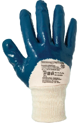 Перчатки защитные на х/б основе с облегченным частичным нитриловым покрытием с манжетой ArmProtect NIT006 р.10