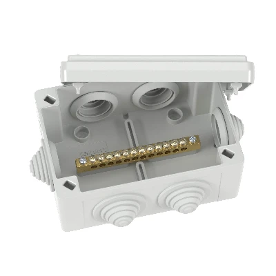 Коробка уравнивания потенциалов 12 зажимов 6      вводов д.25мм 120х80х50мм IP55