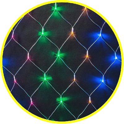 Гирлянда новогодняя светодиодная NGF-N01-156RGBY-12-1.5x1.5m-230-TR-IP20