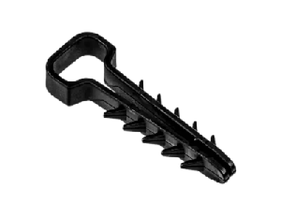 Дюбель-хомут для плоского кабеля черный PCD-F 05x08-45-100BL PA6.6 Jazzway (100 шт/уп) Jazzway
