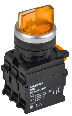 Переключатель с подсветкой 3 полож. 2NO жёлтый MASTER IEK