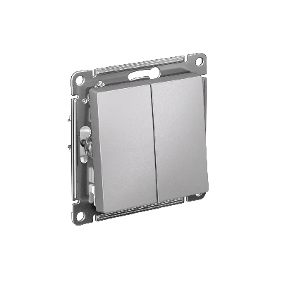 ATLASDESIGN 1-клавишный ПЕРЕКЛЮЧАТЕЛЬ, сх.6, 10АХ, быстрозажимные клеммы, АЛЮМИНИЙ