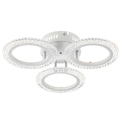 Люстра потолочная светодиодная диммируемая, RIFLESSO, с ДУ, 3 режима, 435х435х75мм, 42Вт, 2700K/4200K/6400K, 13м, белый, 52923 5, Ritter