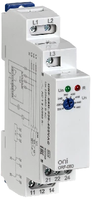 Реле фаз ORF-08D 3ф. 2 конт. 220-460В AC