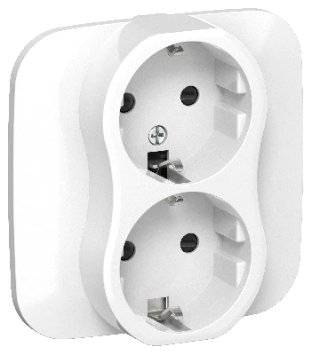 FLITE Розетка 2-местная с заземлением с защитными шторками 16А в сборе РСш12-0-А-ФлБ белый IEK