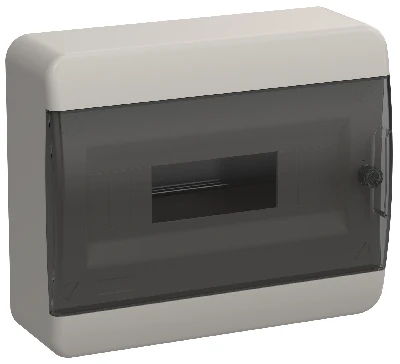 TEKFOR Корпус пластиковый ЩРН-П-12 IP41 черная прозрачная дверь IEK
