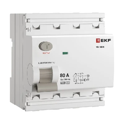 Выключатель дифференциального тока ВД-100N 4P 80А 300мА A эл-мех 6кА PROXIMA