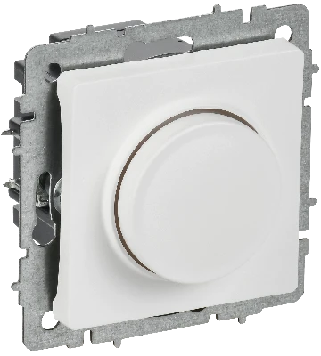 BRITE Светорегулятор поворотно-нажимной 600Вт СС10-1-0-БрАБ арктический белый IEK