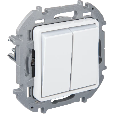 INSPIRIA Переключ. 2клавиш. с подсветкой БЕЛЫЙ