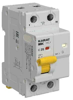 KARAT Устройство защиты от дугового пробоя c автоматическим выключателем 1P+N C 25A IEK