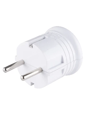 Вилка с/з круглая белая 10А 250В TDM