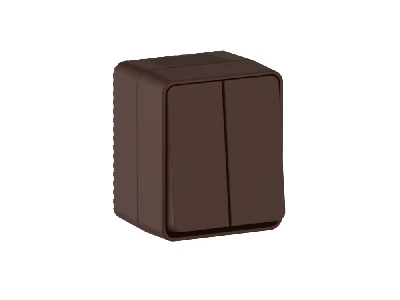 AtlasDesign PROFI IP54 О/У 2-клавишный ВЫКЛЮЧАТЕЛЬ 10 АХ, КОРИЧНЕВЫЙ