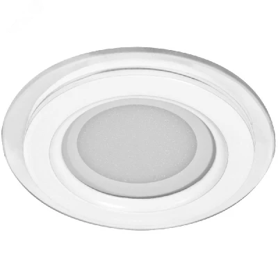 Светильник светодиодный ДВО-6w 4000K 480Лм со стеклом белый