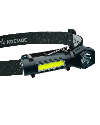 Фонарь налобный аккум/3Вт+3ВтCOB/кол. линза/Li-ion18650 1200mAh/USBtC/магнит/зажим